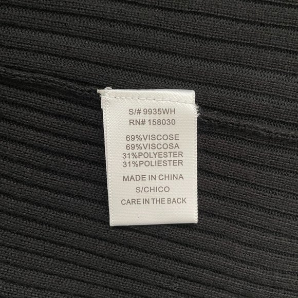 Tie-Front Sweater Rib Knit Cropped Black Cardigan | Love Tree - Picture 5 of 5